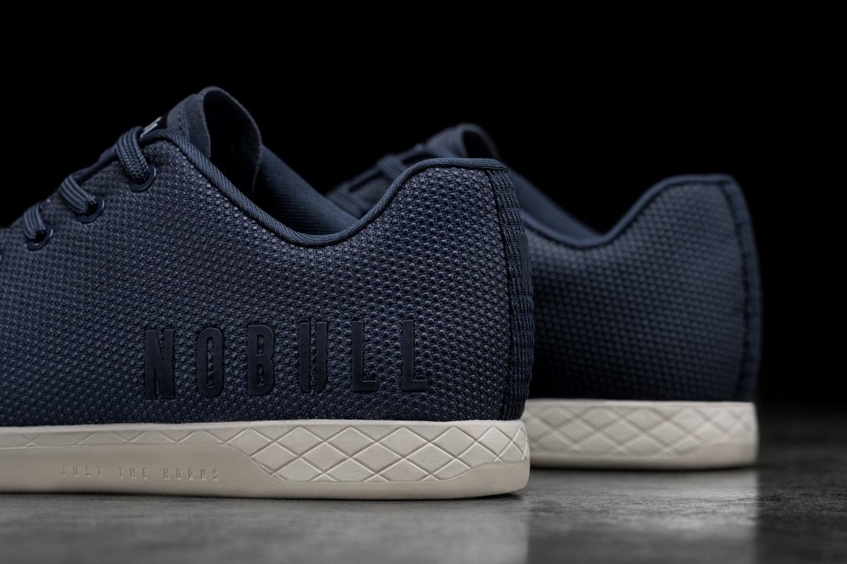 Nobull Superfabric Men's Trainers Navy White | Australia (EH3051)